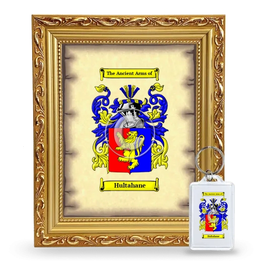 Hultahane Framed Coat of Arms and Keychain - Gold