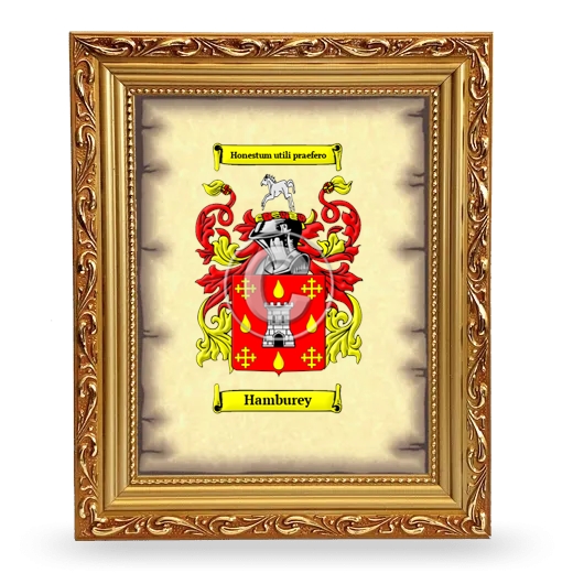 Hamburey Coat of Arms Framed - Gold