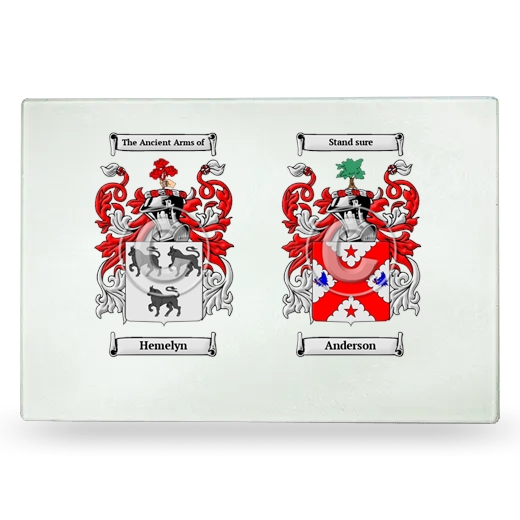 Double Coat of Arms Glass Cutting Board