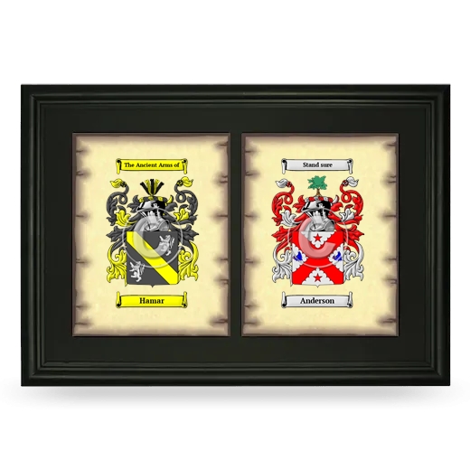 Double Coat of Arms Framed - Black