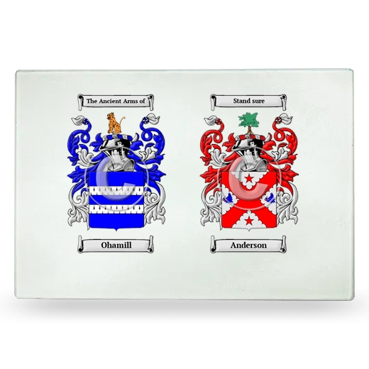 Double Coat of Arms Glass Cutting Board