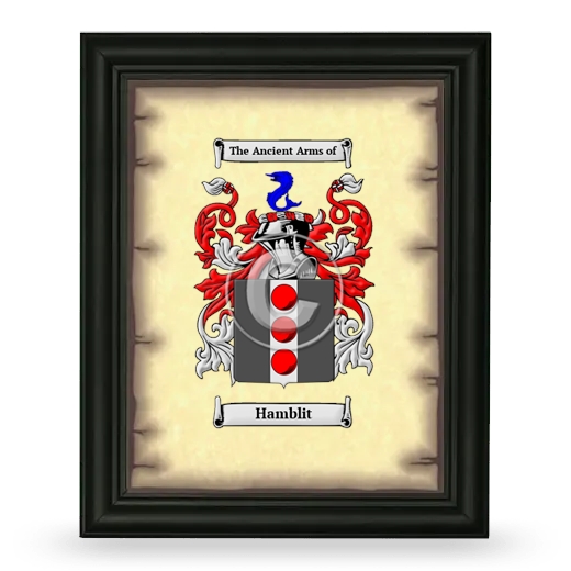 Hamblit Coat of Arms Framed - Black