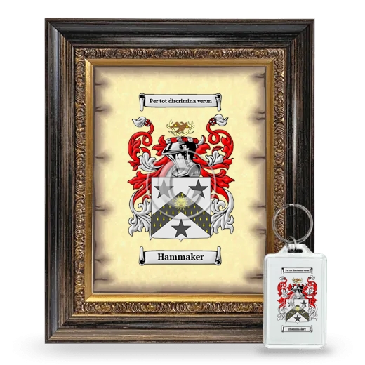 Hammaker Framed Coat of Arms and Keychain - Heirloom