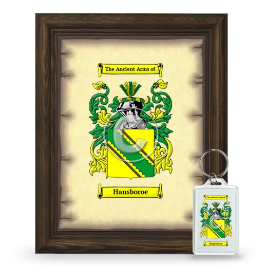 Hansboroe Framed Coat of Arms and Keychain - Brown