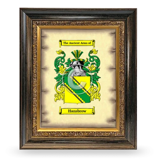 Hansbrow Coat of Arms Framed - Heirloom