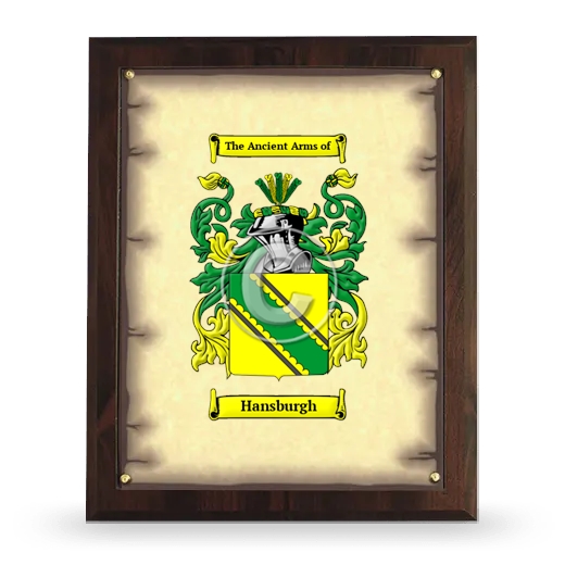 Hansburgh Coat of Arms Plaque