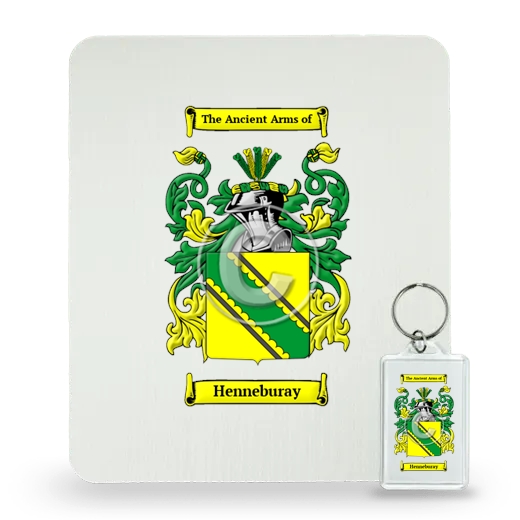 Henneburay Mouse Pad and Keychain Combo Package