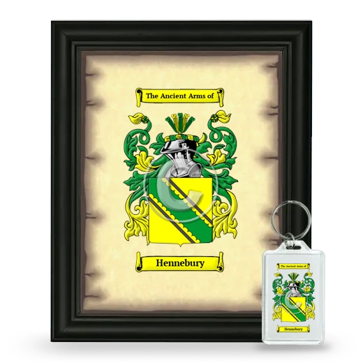Hennebury Framed Coat of Arms and Keychain - Black