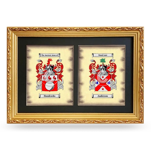 Double Coat of Arms Framed - Gold