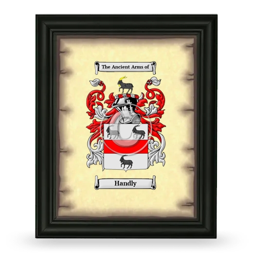 Handly Coat of Arms Framed - Black