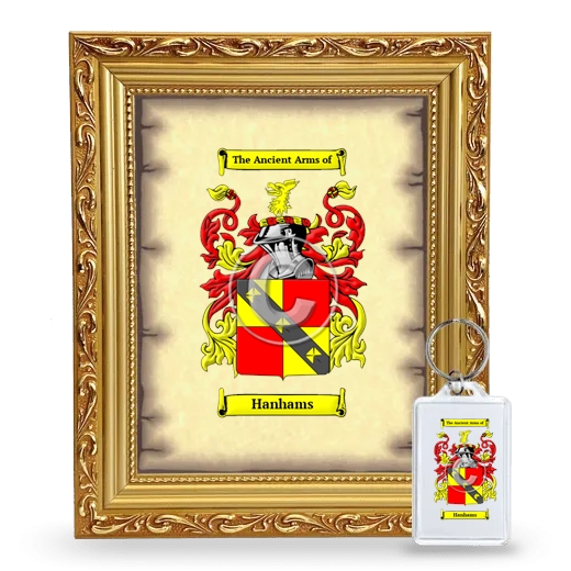 Hanhams Framed Coat of Arms and Keychain - Gold