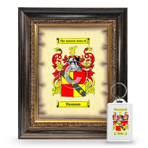 Hannum Framed Coat of Arms and Keychain - Heirloom