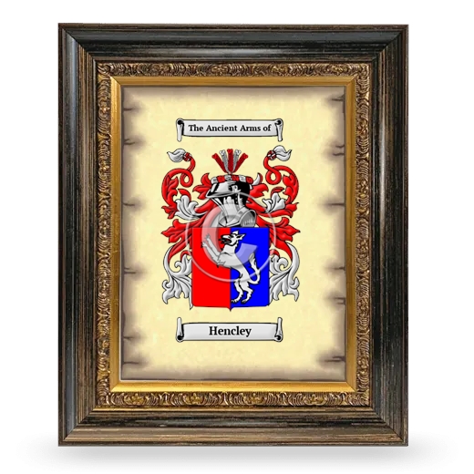 Hencley Coat of Arms Framed - Heirloom