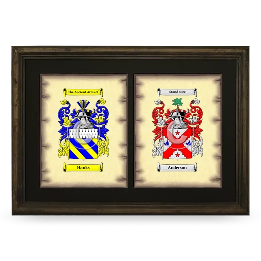 Double Coat of Arms Framed - Brown