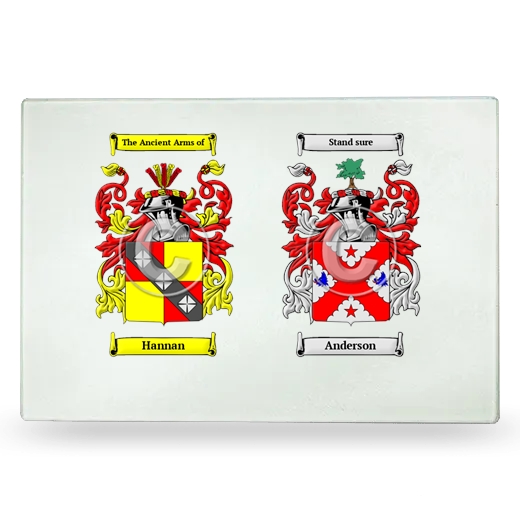 Double Coat of Arms Glass Cutting Board