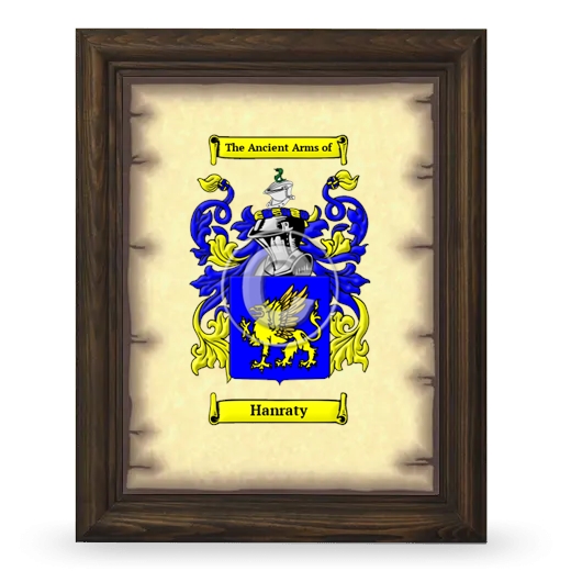Hanraty Coat of Arms Framed - Brown