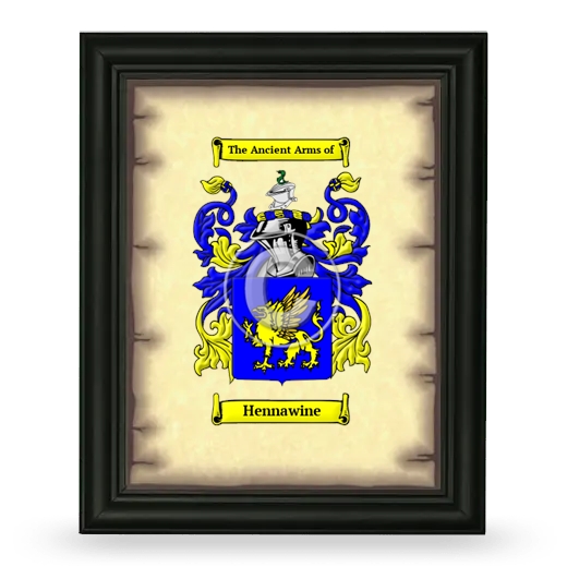 Hennawine Coat of Arms Framed - Black