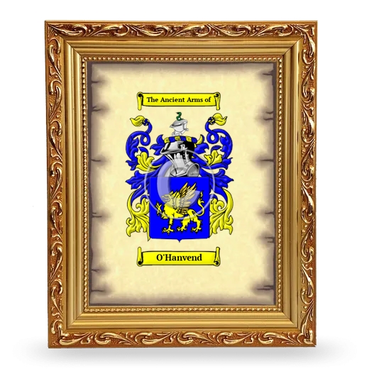 O'Hanvend Coat of Arms Framed - Gold