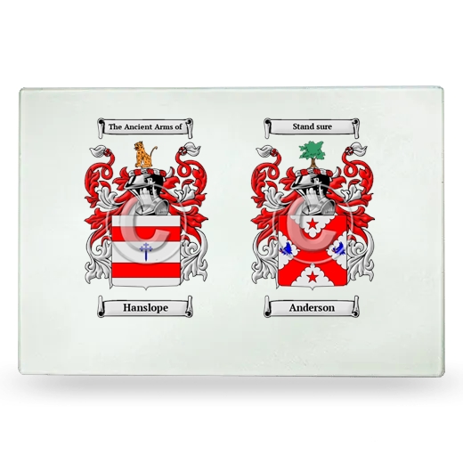 Double Coat of Arms Glass Cutting Board