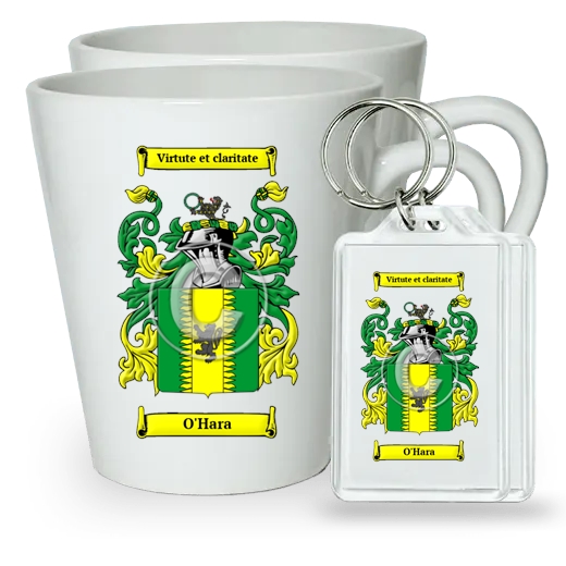 O'Hara Pair of Latte Mugs and Pair of Keychains