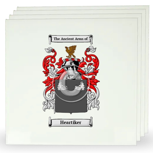 Heartiker Set of Four Large Tiles with Coat of Arms