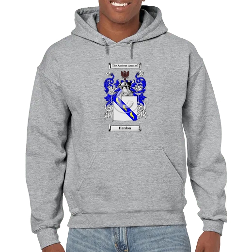 Herdon Grey Unisex Coat of Arms Hooded Sweatshirt