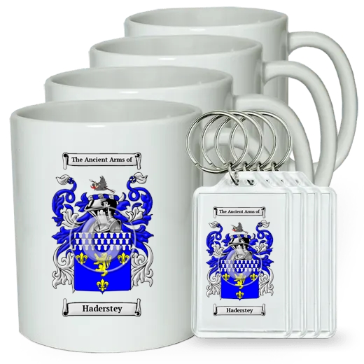 Haderstey Set of 4 Coffee Mugs and Keychains