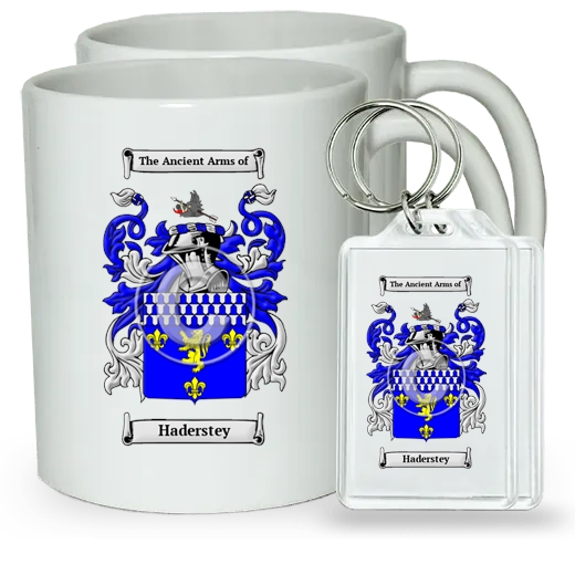 Haderstey Pair of Coffee Mugs and Pair of Keychains