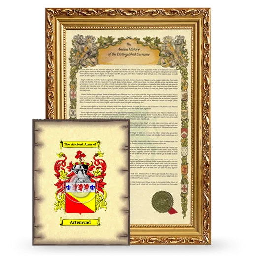 Artemynd Framed History and Coat of Arms Print - Gold