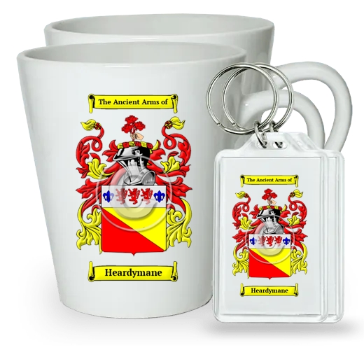 Heardymane Pair of Latte Mugs and Pair of Keychains