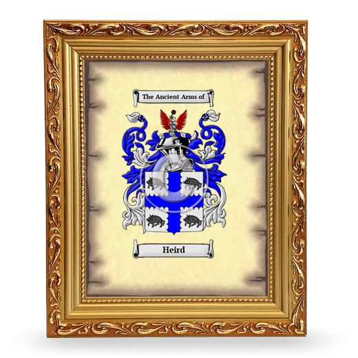 Heird Coat of Arms Framed - Gold