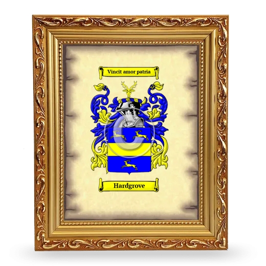Hardgrove Coat of Arms Framed - Gold
