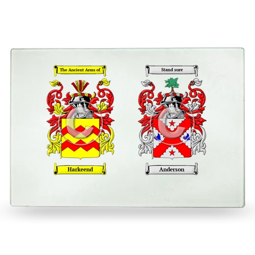 Double Coat of Arms Glass Cutting Board