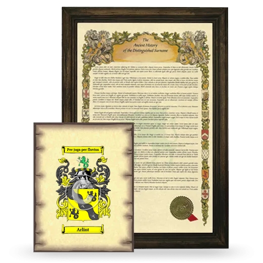Arlint Framed History and Coat of Arms Print - Brown