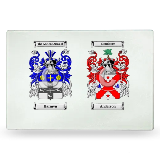 Double Coat of Arms Glass Cutting Board