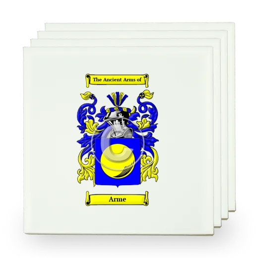 Arme Set of Four Small Tiles with Coat of Arms