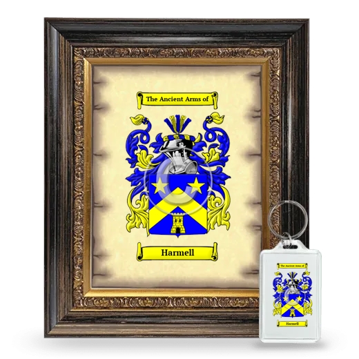 Harmell Framed Coat of Arms and Keychain - Heirloom