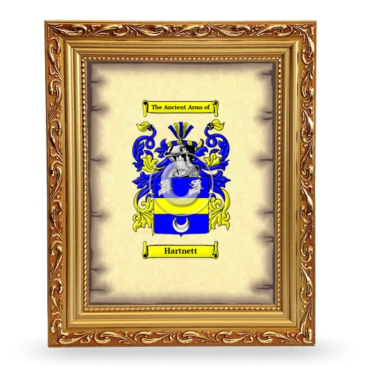 Hartnett Coat of Arms Framed - Gold