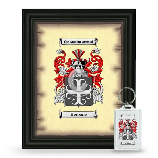 Herbane Framed Coat of Arms and Keychain - Black