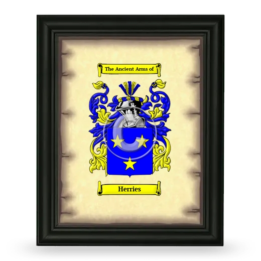 Herries Coat of Arms Framed - Black