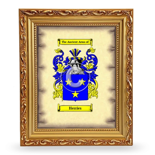 Herries Coat of Arms Framed - Gold