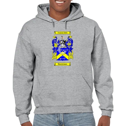 Harestones Grey Unisex Coat of Arms Hooded Sweatshirt