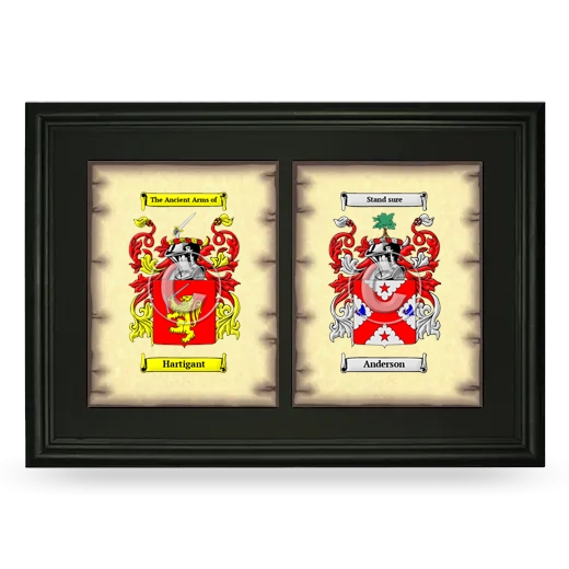 Double Coat of Arms Framed - Black