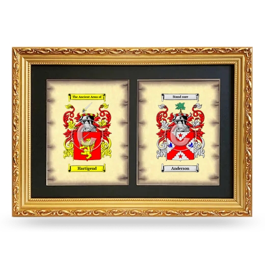 Double Coat of Arms Framed - Gold