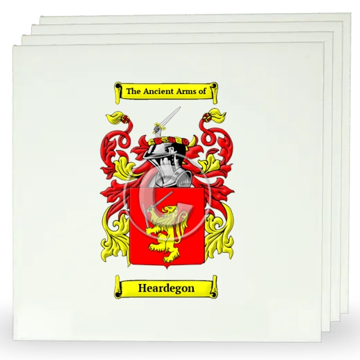Heardegon Set of Four Large Tiles with Coat of Arms
