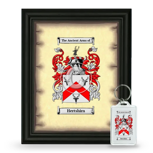 Hertshirn Framed Coat of Arms and Keychain - Black