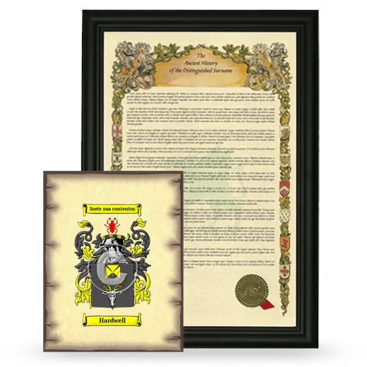 Hardwell Framed History and Coat of Arms Print - Black