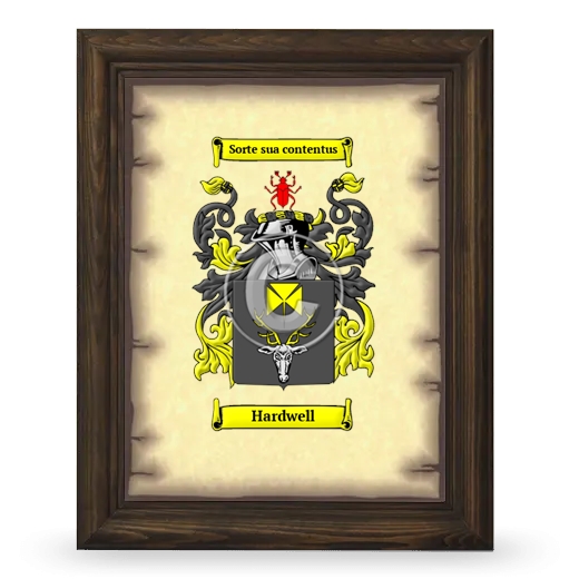 Hardwell Coat of Arms Framed - Brown