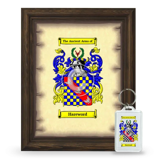 Hareword Framed Coat of Arms and Keychain - Brown