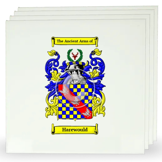 Harewould Set of Four Large Tiles with Coat of Arms